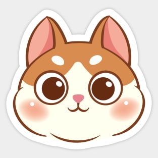 Cartoon cute cat face Sticker